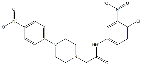 N-(4-chloro-3-nitrophenyl)-2-[4-(4-nitrophenyl)piperazino]acetamide Struktur