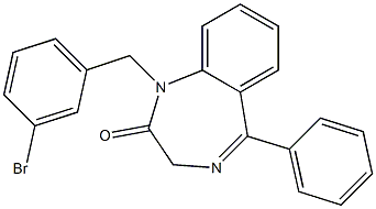 1-(3-bromobenzyl)-5-phenyl-1,3-dihydro-2H-1,4-benzodiazepin-2-one Struktur