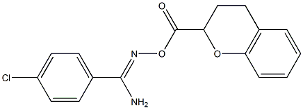 O1-(3,4-dihydro-2H-chromen-2-ylcarbonyl)-4-chlorobenzene-1-carbohydroximamide Struktur