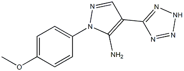 1-(4-methoxyphenyl)-4-(2H-1,2,3,4-tetraazol-5-yl)-1H-pyrazol-5-amine Struktur