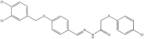 2-[(4-chlorophenyl)sulfanyl]-N'-((E)-{4-[(3,4-dichlorobenzyl)oxy]phenyl}methylidene)acetohydrazide Struktur