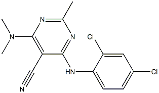 4-(2,4-dichloroanilino)-6-(dimethylamino)-2-methylpyrimidine-5-carbonitrile Struktur