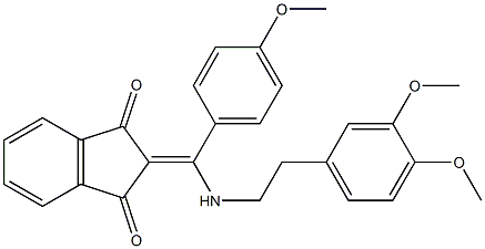 2-[[(3,4-dimethoxyphenethyl)amino](4-methoxyphenyl)methylene]-1H-indene-1,3(2H)-dione Struktur