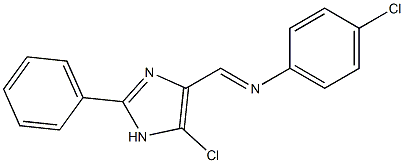 4-chloro-N-[(E)-(5-chloro-2-phenyl-1H-imidazol-4-yl)methylidene]aniline Struktur