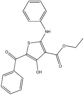 ethyl 2-anilino-5-benzoyl-4-hydroxythiophene-3-carboxylate Struktur