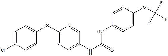 N-{6-[(4-chlorophenyl)thio]-3-pyridyl}-N'-{4-[(trifluoromethyl)thio]phenyl}urea Struktur