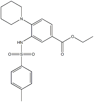 ethyl 3-{[(4-methylphenyl)sulfonyl]amino}-4-piperidinobenzoate Struktur