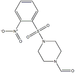 4-[(2-nitrophenyl)sulfonyl]tetrahydro-1(2H)-pyrazinecarbaldehyde Struktur