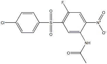 N1-{5-[(4-chlorophenyl)sulfonyl]-4-fluoro-2-nitrophenyl}acetamide Struktur