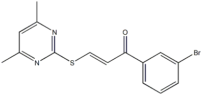 1-(3-bromophenyl)-3-[(4,6-dimethylpyrimidin-2-yl)thio]prop-2-en-1-one Struktur