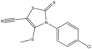 3-(4-chlorophenyl)-4-(methylsulfanyl)-2-thioxo-2,3-dihydro-1,3-thiazole-5-carbonitrile Struktur