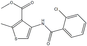 methyl 4-[(2-chlorobenzoyl)amino]-2-methylthiophene-3-carboxylate Struktur