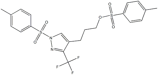 Toluene-4-sulfonic acid 3-[1-(toluene-4-sulfonyl)-3-trifluoromethyl-1H-pyrazol-4-yl]-propyl ester Struktur