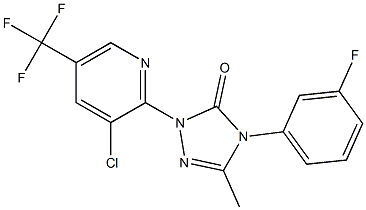 2-[3-chloro-5-(trifluoromethyl)-2-pyridinyl]-4-(3-fluorophenyl)-5-methyl-2,4-dihydro-3H-1,2,4-triazol-3-one Struktur