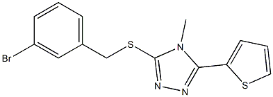 3-[(3-bromobenzyl)sulfanyl]-4-methyl-5-(2-thienyl)-4H-1,2,4-triazole Struktur