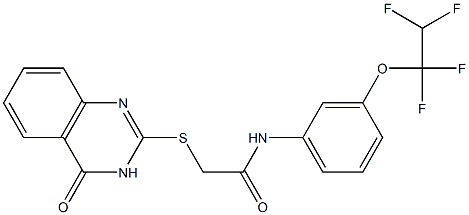 2-[(4-oxo-3,4-dihydro-2-quinazolinyl)sulfanyl]-N-[3-(1,1,2,2-tetrafluoroethoxy)phenyl]acetamide Struktur