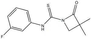 N1-(3-fluorophenyl)-3,3-dimethyl-2-oxoazetane-1-carbothioamide Struktur