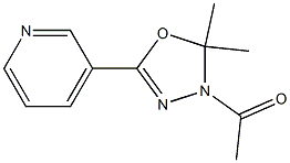 1-[2,2-dimethyl-5-(3-pyridyl)-2,3-dihydro-1,3,4-oxadiazol-3-yl]ethan-1-one Struktur