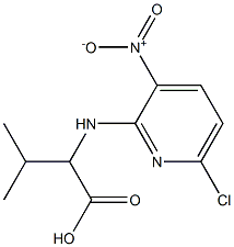 2-[(6-chloro-3-nitro-2-pyridinyl)amino]-3-methylbutanoic acid Struktur