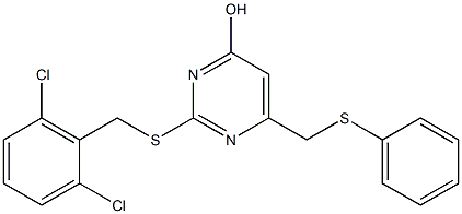 2-[(2,6-dichlorobenzyl)sulfanyl]-6-[(phenylsulfanyl)methyl]-4-pyrimidinol Struktur