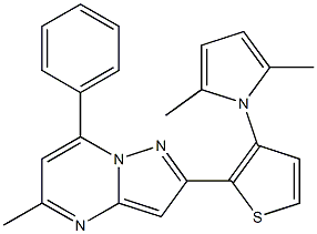 2-[3-(2,5-dimethyl-1H-pyrrol-1-yl)-2-thienyl]-5-methyl-7-phenylpyrazolo[1,5-a]pyrimidine Struktur