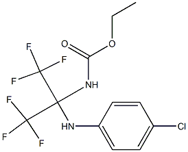 ethyl N-[1-(4-chloroanilino)-2,2,2-trifluoro-1-(trifluoromethyl)ethyl]carbamate Struktur