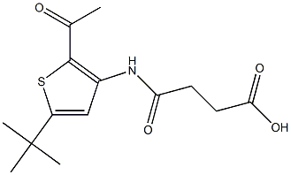 4-{[2-acetyl-5-(tert-butyl)-3-thienyl]amino}-4-oxobutanoic acid Struktur