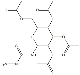 3,5-di(acetyloxy)-2-[(acetyloxy)methyl]-6-[(hydrazinocarbothioyl)amino]tetrahydro-2H-pyran-4-yl acetate Struktur