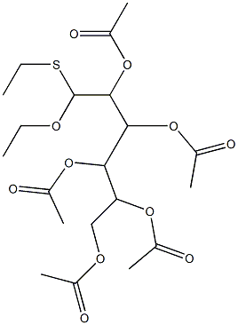 2,3-di(acetyloxy)-1-[1,2-di(acetyloxy)ethyl]-4-ethoxy-4-(ethylthio)butyl acetate Struktur