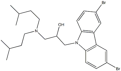 1-(3,6-dibromo-9H-carbazol-9-yl)-3-(diisopentylamino)propan-2-ol Struktur