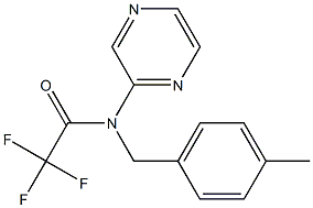 2,2,2-trifluoro-N-(4-methylbenzyl)-N-(2-pyrazinyl)acetamide Struktur