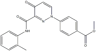 methyl 4-[4-oxo-3-(2-toluidinocarbonyl)-1(4H)-pyridazinyl]benzenecarboxylate Struktur