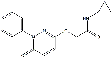 N-cyclopropyl-2-[(6-oxo-1-phenyl-1,6-dihydro-3-pyridazinyl)oxy]acetamide Struktur