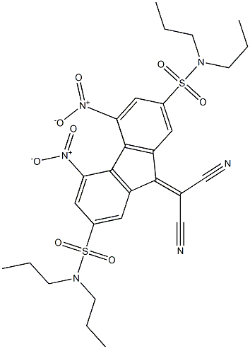 N2,N2,N7,N7-tetrapropyl-9-(dicyanomethylidene)-4,5-dinitro-9H-fluorene-2,7-disulfonamide Struktur