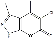 5-chloro-3,4-dimethyl-1,6-dihydropyrano[2,3-c]pyrazol-6-one Struktur