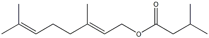 3,7-dimethyl-2,6-octadienyl 3-methylbutanoate Struktur