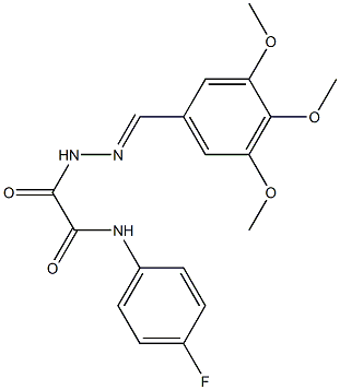 N1-(4-fluorophenyl)-2-oxo-2-[2-(3,4,5-trimethoxybenzylidene)hydrazino]acetamide Struktur