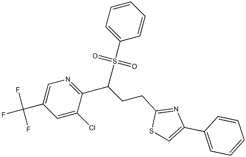 3-chloro-2-[1-(phenylsulfonyl)-3-(4-phenyl-1,3-thiazol-2-yl)propyl]-5-(trifluoromethyl)pyridine Struktur