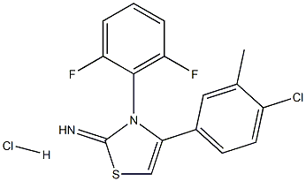 4-(4-chloro-3-methylphenyl)-3-(2,6-difluorophenyl)-2,3-dihydro-1,3-thiazol-2-imine hydrochloride Struktur