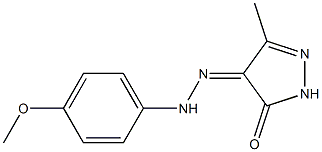 4-[2-(4-methoxyphenyl)hydrazono]-3-methyl-4,5-dihydro-1H-pyrazol-5-one Struktur