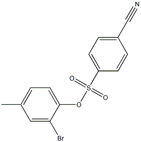 2-bromo-4-methylphenyl 4-cyanobenzene-1-sulfonate Struktur