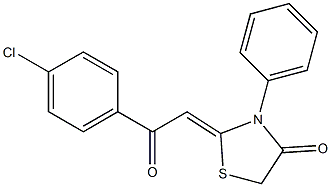 2-[2-(4-chlorophenyl)-2-oxoethylidene]-3-phenyl-1,3-thiazolan-4-one Struktur