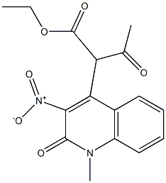 ethyl 2-(1-methyl-3-nitro-2-oxo-1,2-dihydroquinolin-4-yl)-3-oxobutanoate Struktur