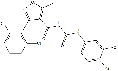 N-(3,4-dichlorophenyl)-N'-{[3-(2,6-dichlorophenyl)-5-methylisoxazol-4-yl]carbonyl}urea Struktur