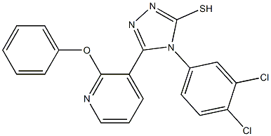 4-(3,4-dichlorophenyl)-5-(2-phenoxy-3-pyridyl)-4H-1,2,4-triazole-3-thiol Struktur