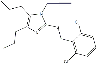 2-[(2,6-dichlorobenzyl)sulfanyl]-4,5-dipropyl-1-(2-propynyl)-1H-imidazole Struktur