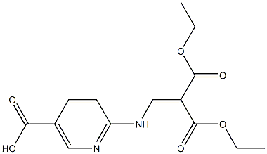 6-{[3-ethoxy-2-(ethoxycarbonyl)-3-oxoprop-1-enyl]amino}nicotinic acid Struktur