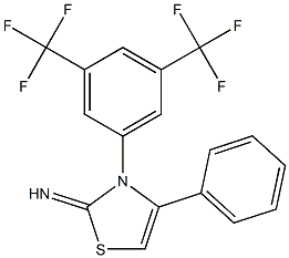 3-[3,5-di(trifluoromethyl)phenyl]-4-phenyl-2,3-dihydro-1,3-thiazol-2-imine Struktur