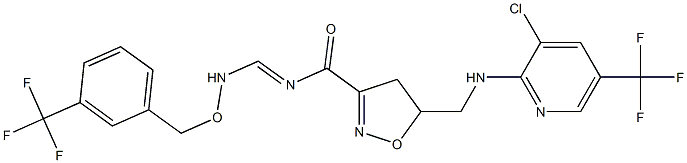 5-({[3-chloro-5-(trifluoromethyl)-2-pyridinyl]amino}methyl)-N-[({[3-(trifluoromethyl)benzyl]oxy}amino)methylene]-4,5-dihydro-3-isoxazolecarboxamide Struktur