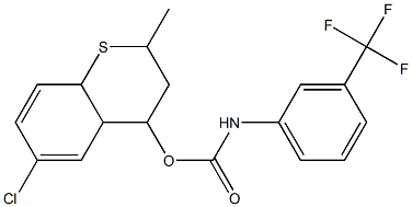 6-chloro-2-methyl-3,4,4a,8a-tetrahydro-2H-thiochromen-4-yl N-[3-(trifluoromethyl)phenyl]carbamate Struktur